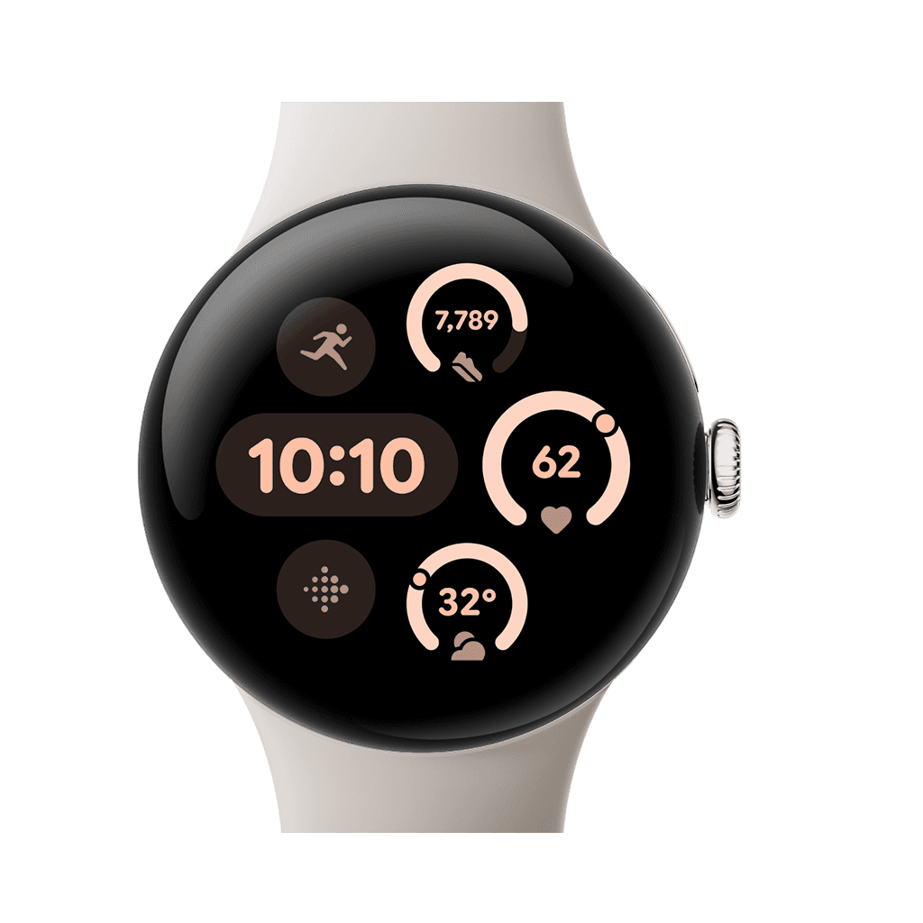 Google Pixel Watch 3 41mm Polished Silver Aluminium Case