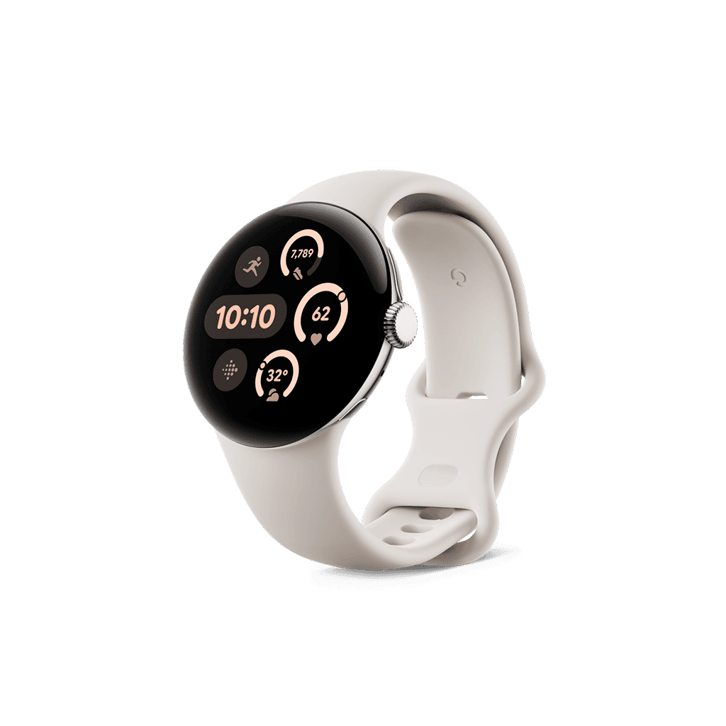 Google Pixel Watch 3 41mm Polished Silver Aluminium Case
